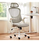 Sweetcrispy Home Office Managerial Executive Chair, High-Back Mesh with Adjustable Headrest, Flip...
