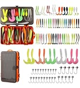 Soft Fishing Lures Set with Tackle Box, 6.5cm/8cm Paddle Tail Swimbaits, 60PCS Soft Plastic Baits...