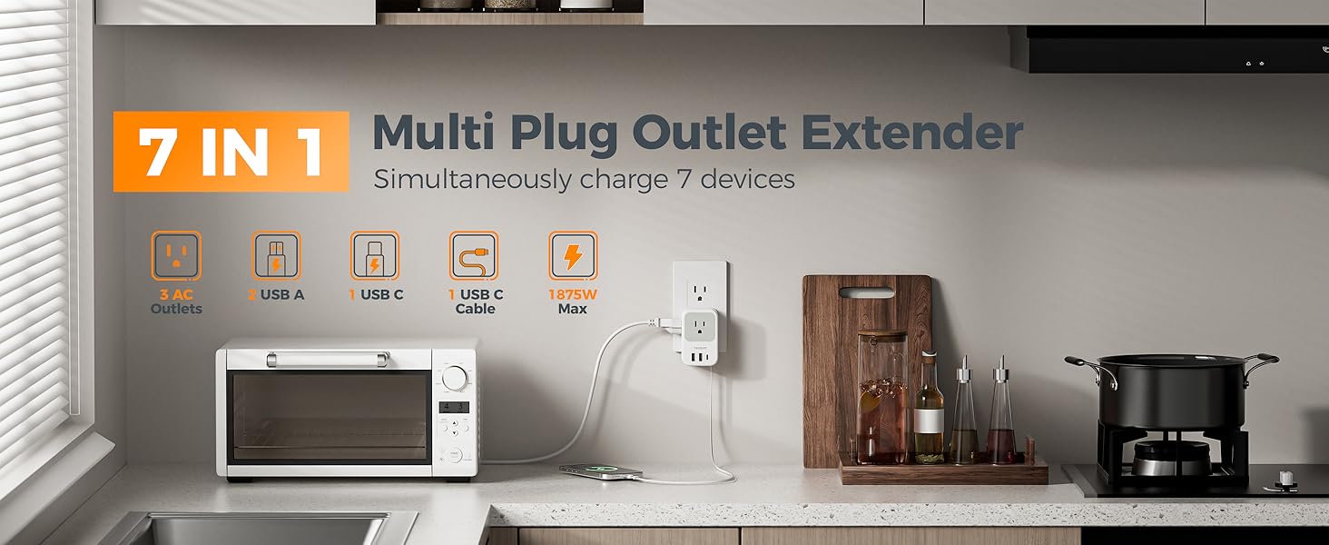 Multi Plug Outlet Extender