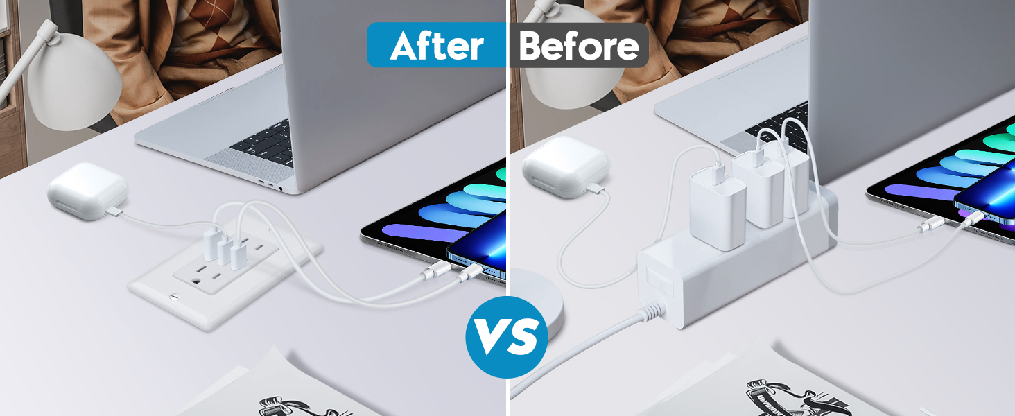 receptacle with usb ports