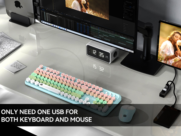 cute keyboard and mouse combo for desk setup