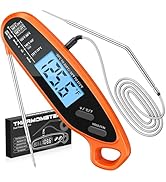Otemly Meat Thermometer Digital for Cooking with Dual Probe, Large Backlit &amp; Calibration, Instant...