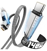 SHEZI 2 in 1 USB C Cable 140W 5FT Fast Charging USBC to USBC Cable [480Mbps Data Sync] Flat Nylon...