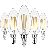 E12 LED Candelabra Bulbs 40 Watt Equivalent, 4W Vintage Candle Light Bulbs, 470Lm Warm White 2700...