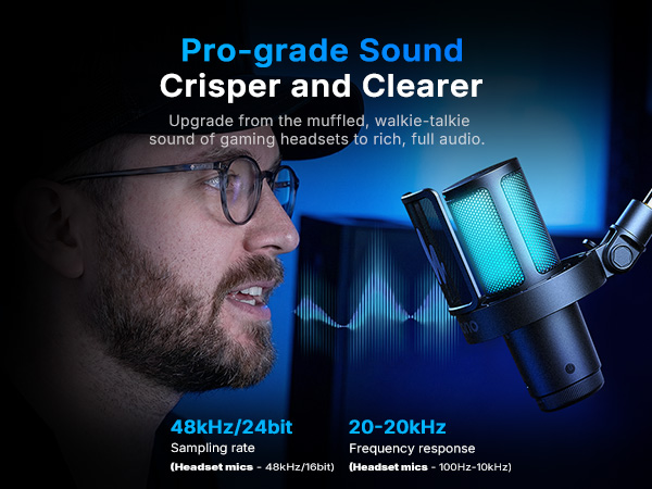 wireless gaming usb microphone for pc,noise cancelling mic