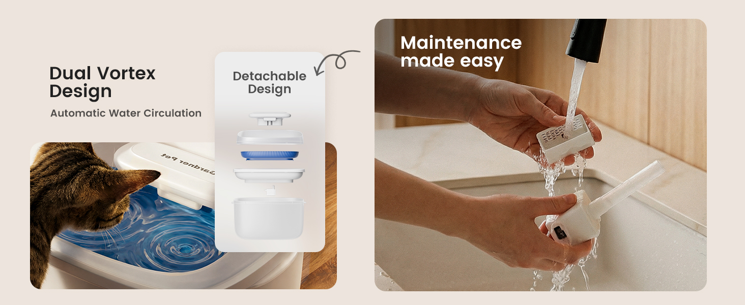 Cat Fountain 1 Gallon, Vortex Dog Water Fountain