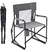 OLIXIS Outdoor Folding Rocking Chair for Adults, Portable Camping Lawn Chair with Mesh Back, Wate...