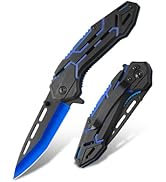 Pocket Knife for Men,Cool Folding Knife with 3.54” Stainless Steel Blade,EDC Knives with Pocket C...
