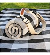 RYCHIC Rug Waterproof Outdoor Extra Large Sand Free Picnic Blanket Roadtrip Accessories Black