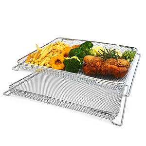 Air Fryer Oven Basket, Replacement Stainless Steel Baking Trays for Ninja Foodi