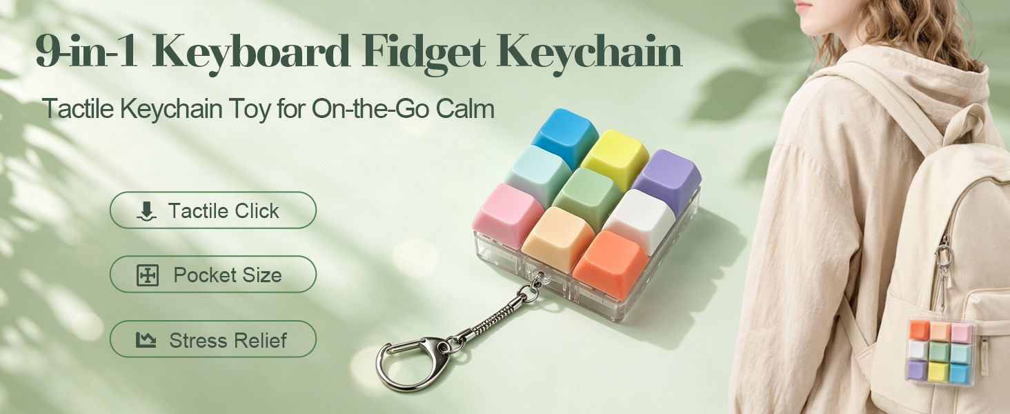 Fidget keyboard keychian