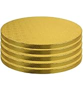 O’Creme Cake Board, Gold Foil Round Cake Circles with Gorgeous Design, Sturdy &amp; Durable 1/2” Thic...