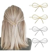 4Pcs Metal Hairpins with Chic Minimalist Bows - Simple and Stylish Hair Accessories Gift for Wome...
