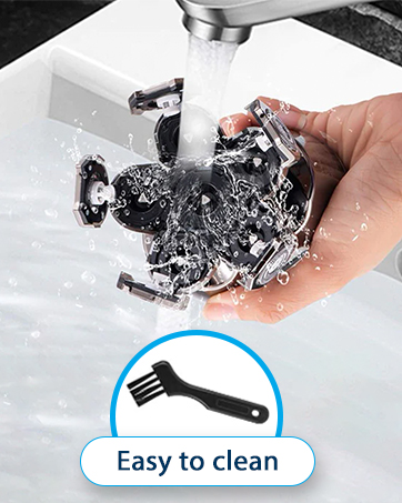 Enjoy head shaving in the shower and easily rinse under running water for effortless cleaning