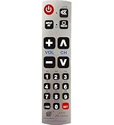 RIVIERA Simple Big Button Universal Remote for Old LG Samsung Sony Vizio Sharp Toshiba JVC Sanyo ...