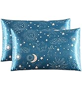 EXQ Home Satin Pillowcase Silky Satin Pillowcase for Hair and Skin,Soft Cooling Printed Pillow Ca...