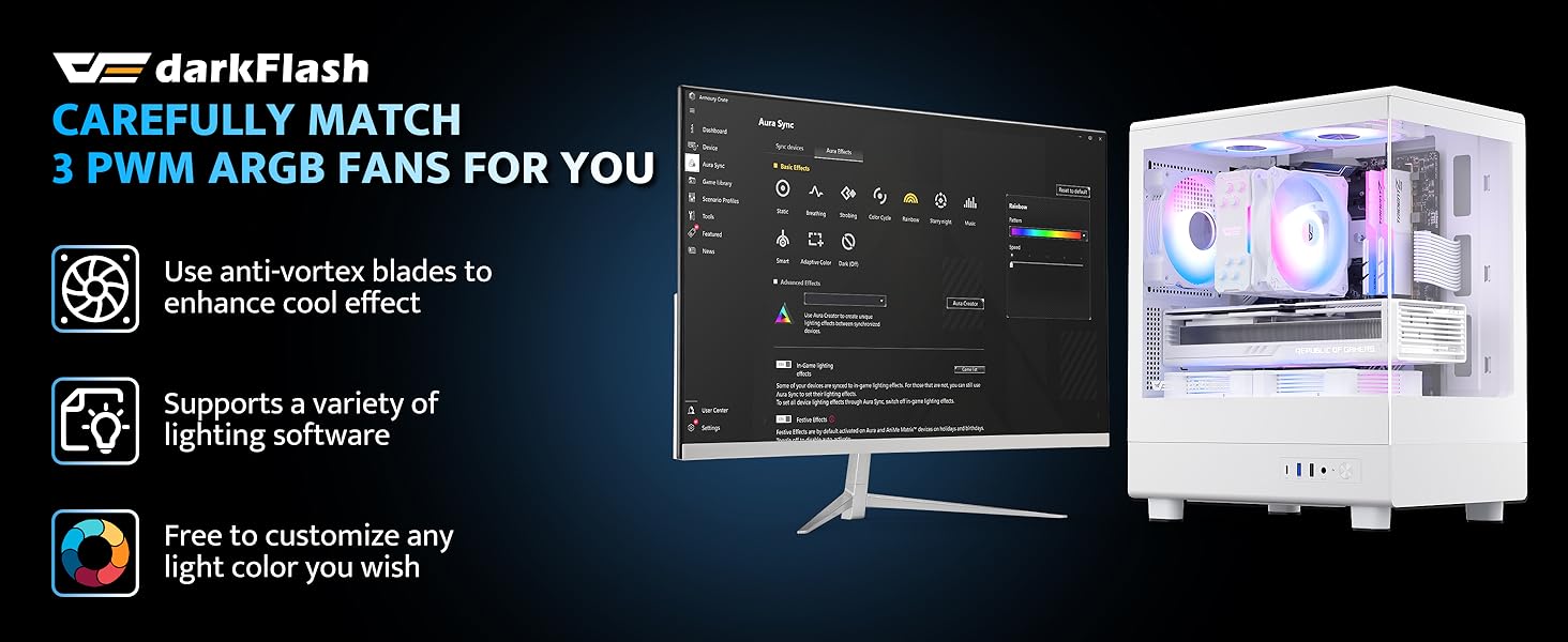 DB330M CAREFULLY MATCH 3 PWM ARGB FANS FOR YOU