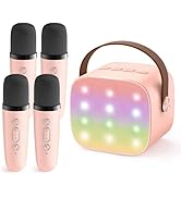 YLL Upgraded Mini Karaoke Machine with 4 Wireless Microphones Toy for Kids, 2026 Top Birthday Gif...