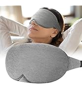 FRESHME Cotton Sleep Eye Mask - Travel Eye Mask for Sleeping Airplane Blackout Eye Covers for Lon...