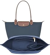 LOUKAYCCI Felt Purse Organizer Insert for Longchamp Le Pliage L Handbag Insert (Dark Blue, Large)