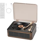 Gueray CD Player with Speakers HiFi Stereo Sound for Home,Bluetooth Retro Wood CD Music Players F...