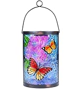 MUMTOP Hanging Solar Lantern Outdoor Waterproof LED Solar Lights Butterfly Decorative Solar Lante...