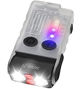 BORUIT V20 Small Powerful Flashlight 1000LM with Red Blue Warm Light, 180° Head Swivels 110dB Buz...