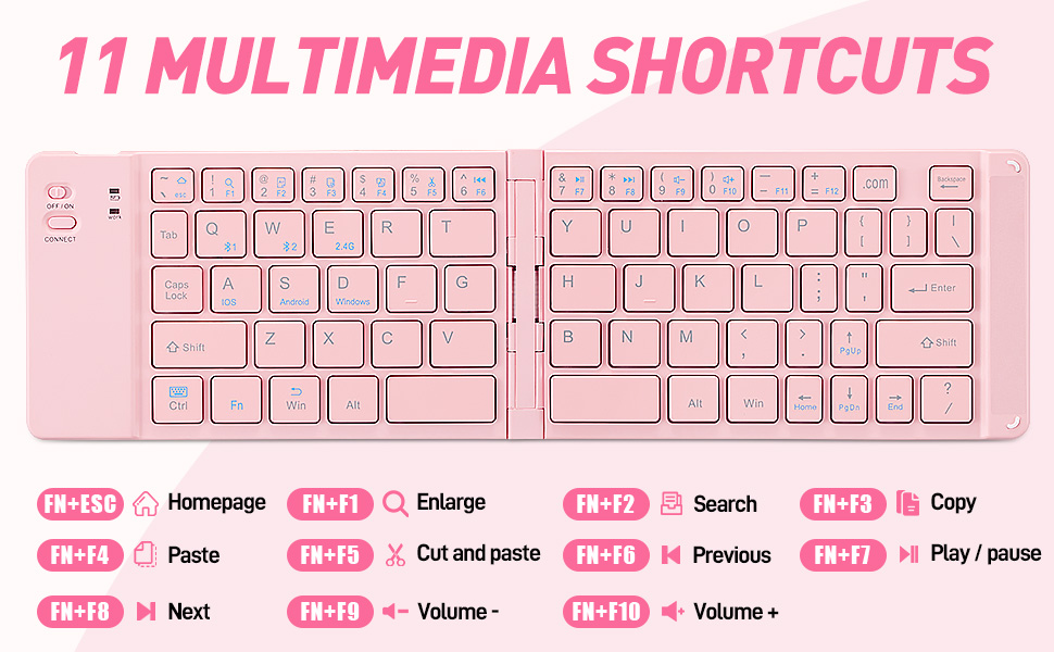 Foldable Mini Rechargeable Bluetooth Keyboard and Mouse Combo,