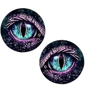 Foelony 2 PCS Beast Eyes Headlight Decals, 3D Stereo Eyes Headlight Sticker, Funny Round Light De...