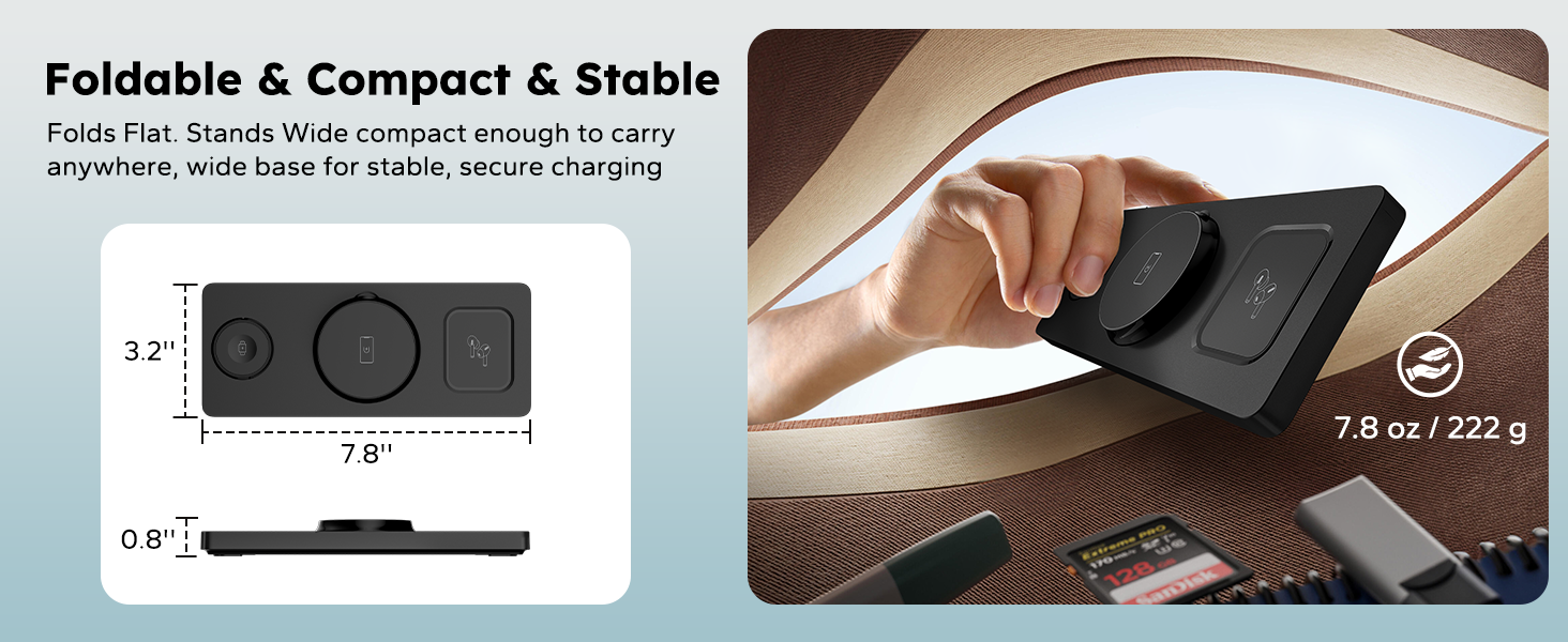 foldable and compact charging station