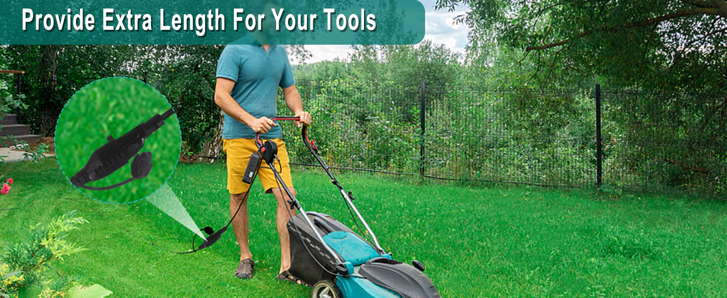 15FT Black Outdoor Extension Cord - SJTW 16AWG Weatherproof Grounded 3Prong Extension Cord