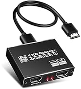 avedio links 4K@60Hz HDMI Splitter 1 in 2 Out HDR Dol-by Vision Atmos, Aluminum HDMI Splitters fo...
