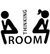 Thinking Toilet Decals Wall Decor, Funny Removable Thinking Room Ladies Gents Stickers Mural for ...