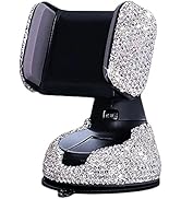 SUNCARACCL Bling Car Phone Holder, 360°Adjustable Universal Rhinestone Crystal Auto Phone Mount S...