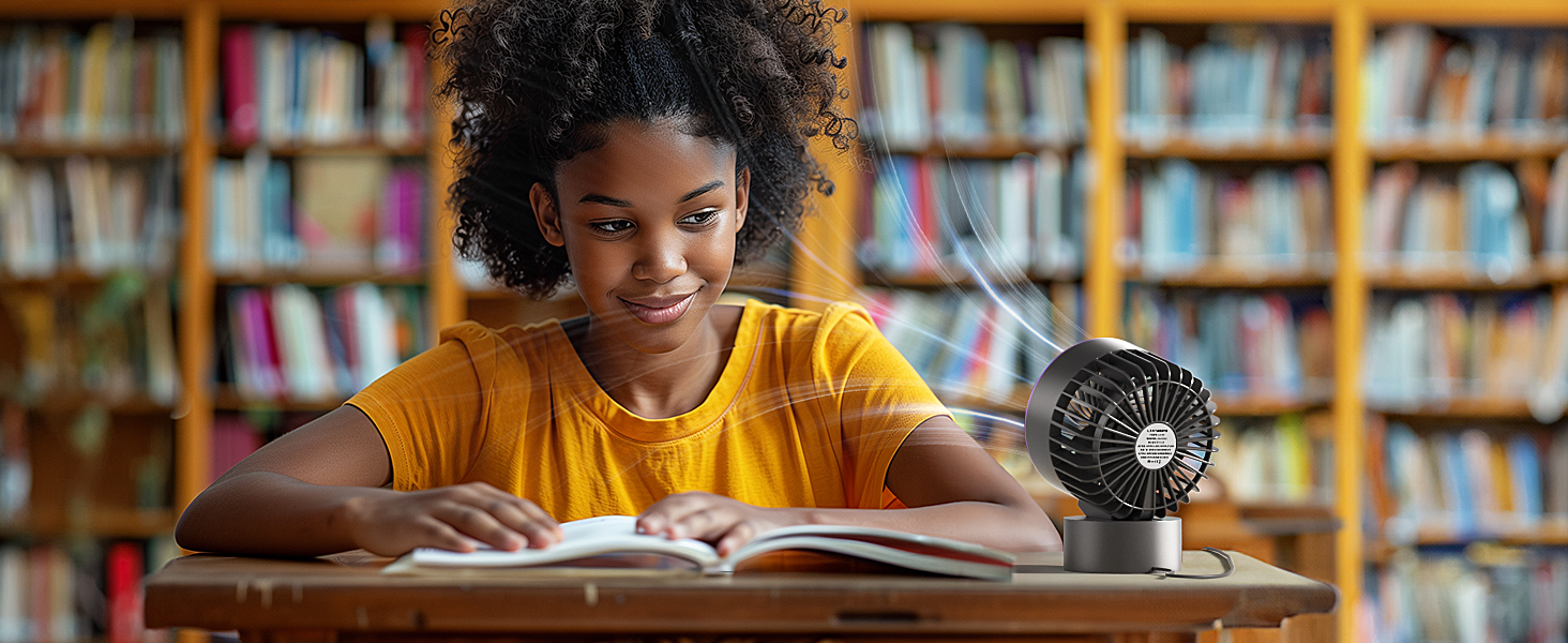 Portable fan for study
