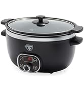 GreenLife 6QT Slow Cooker, Non-Toxic PFAS-Free Ceramic Nonstick Removable Interior Bowl, Programm...