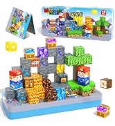 Magnetic Blocks Travel Toys with Metal Tin Travel Essentials STEM Learning Outdoor Building Kids ...
