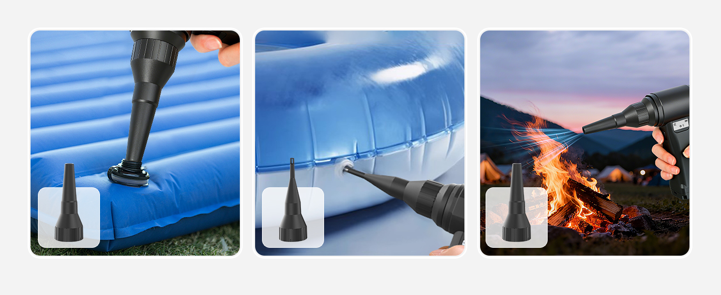 electric air duster Inflating airbeds, clearing ash from a fireplace, or dusting off bookshelves