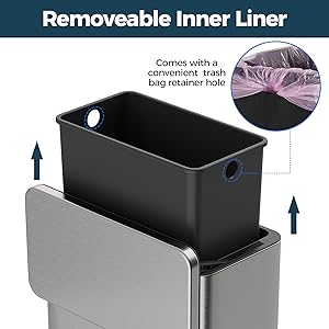 stainless steel kitchen trash can