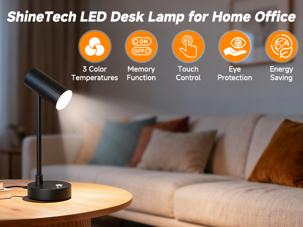 LED Desk Lamp for Home Office Black