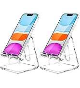 Crpich Acrylic Cell Phone Stand, Portable Phone Holder, Clear Phone Stand for Desk, Compatible wi...