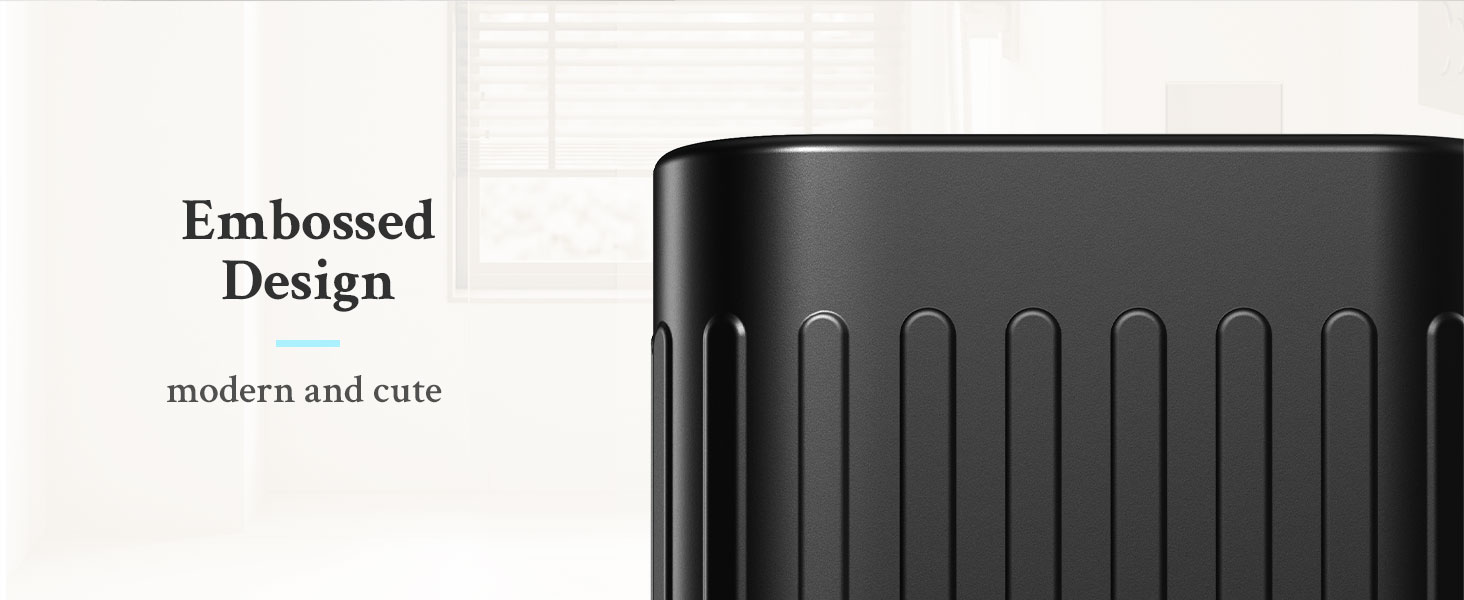 black bathroom trash can