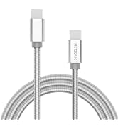 METZONIC USB C Cable 6.6ft, Type C to Type C Metal Braided Charging Cable PD 65W Fast Charge Data...