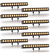 DazzlingStage Battery Powered Stage Light Bar,120W 12 LED RGBWA+UV Rechargeable Wash Lights Bar w...