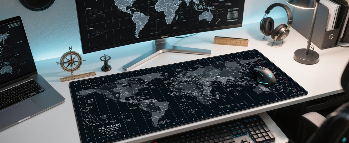 accessoires sous main bureau table cover computer deskpad extended table ordinateur noir matt black