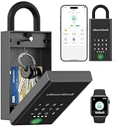Keylesslife Smart Key Lock Box with Code,Bluetooth Fingerprint Lock Box APP Control,Electronic Di...