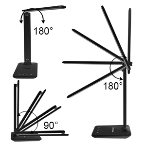 LED Desk Lamp with USB Ports,Touch Desk Lamps for Home Office with 5 Color Modes