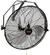 VEVOR 18 Inch Wall Mount Fan, 3-speed IP44 Waterproof, Max. 4150 CFM Wall Mounted Fan for Outdoor...