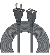 2 Prong Polarized Grey Extension Cord 9 feet Thin Power Cable Male to Female for Indoor/Home Use,...