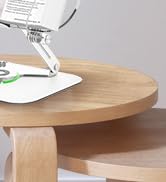 ACIsland Acrylic Book Stand for Reading-Adjustable Holder with 360° Rotating Base &amp; Page Clips- F...